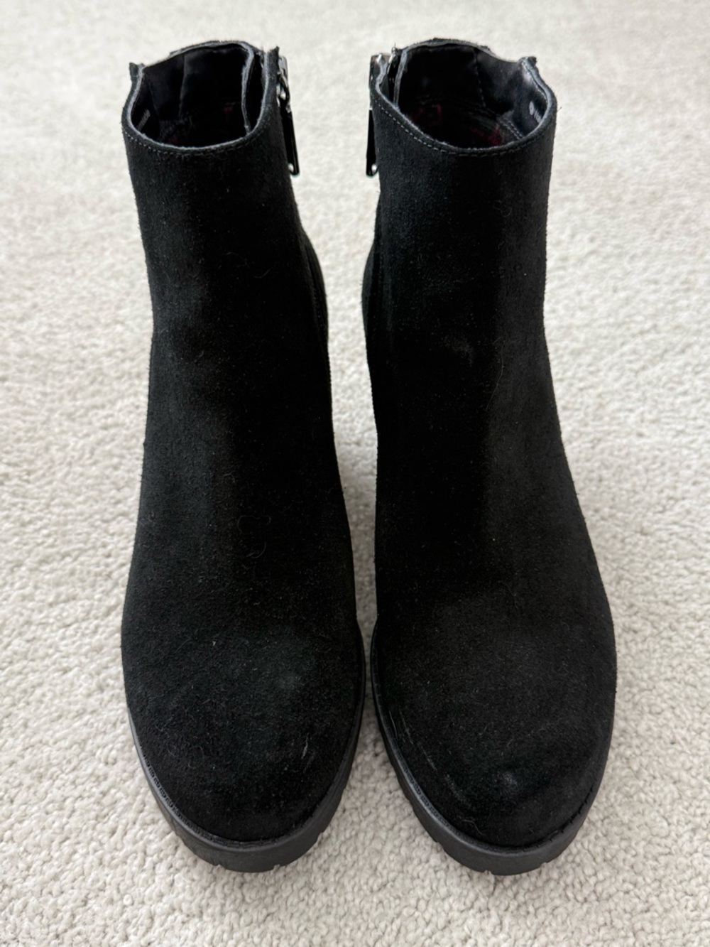 Blondo Black Suede Ankle Booties with double Side Zip